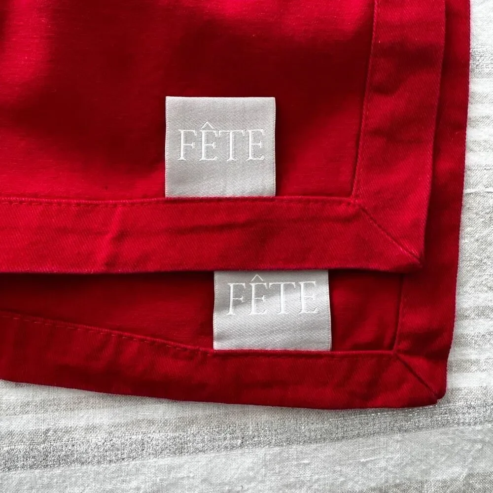 Fete Buffet Napkins Red Cotton 2 Pieces